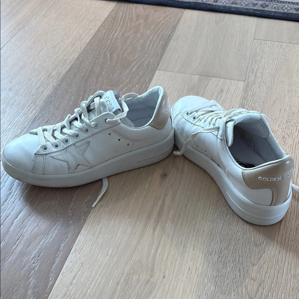 Golden Goose White and Tan Sneakers - Picture 4 of 5